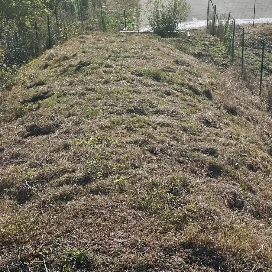 Butte de terre entièrement fauchée